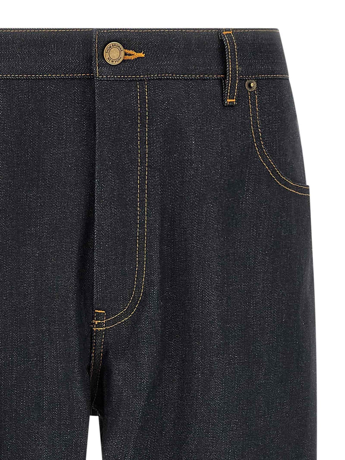 Blue Cotton High-Waisted Jean