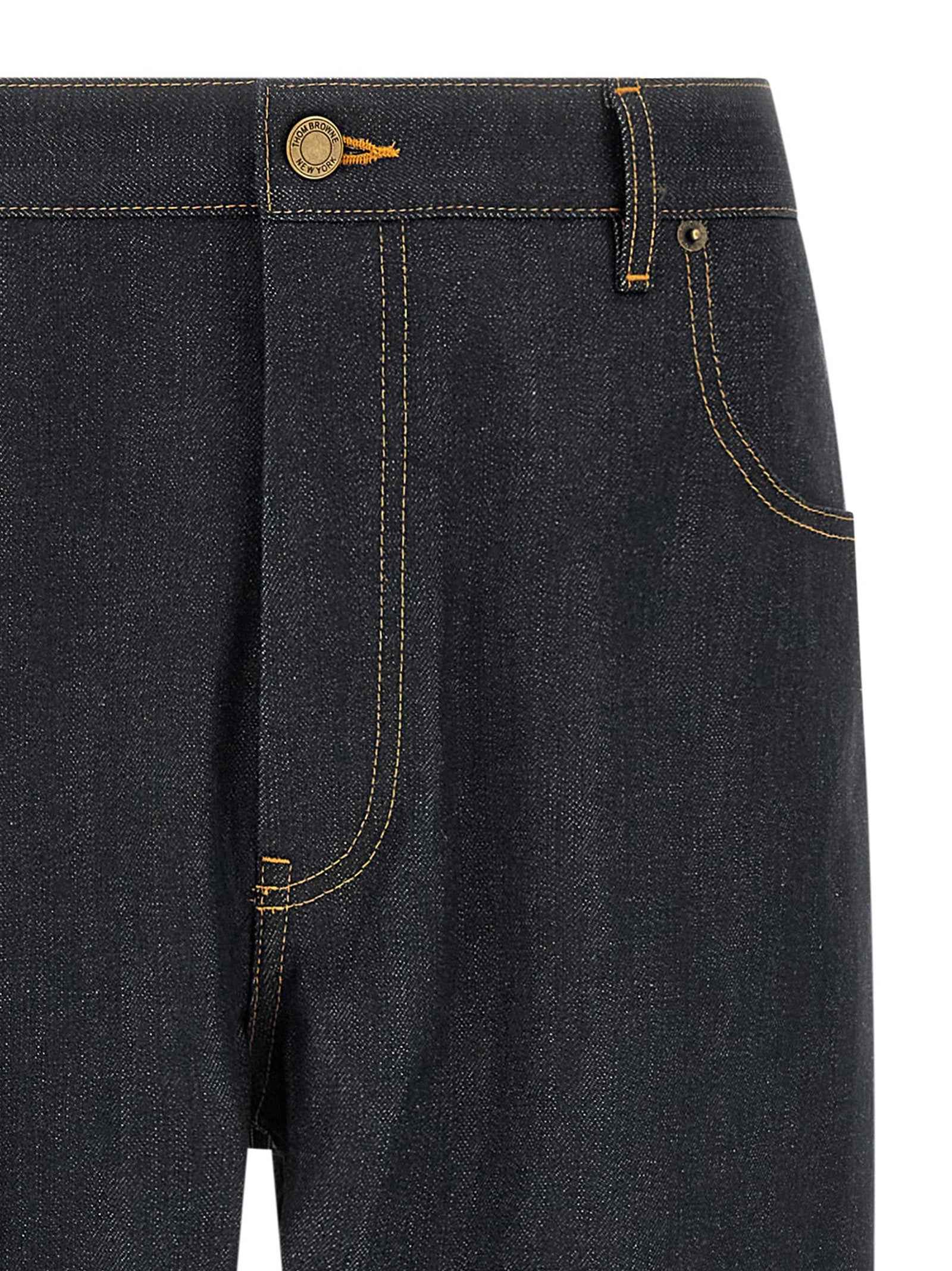 Blue Cotton High-Waisted Jean