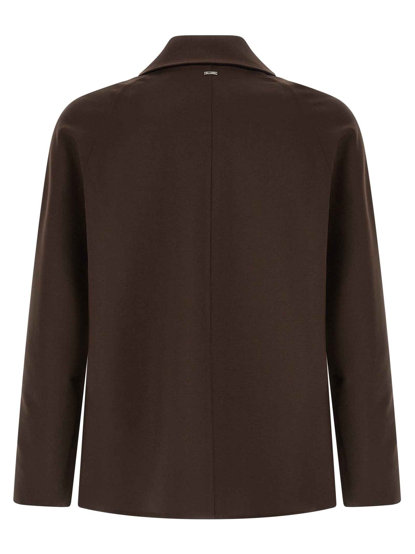Brown Polyester Full-Length Jacket
