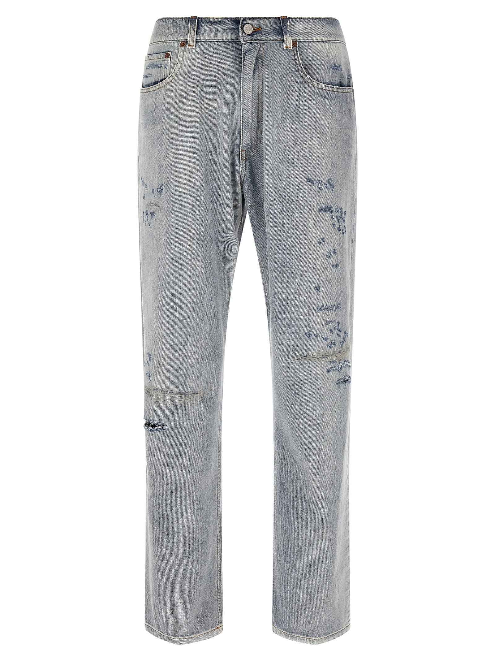 Blue Cotton Relaxed Fit Jeans