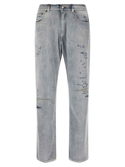 Blue Cotton Relaxed Fit Jeans