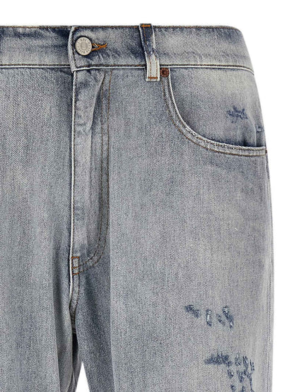 Blue Cotton Relaxed Fit Jeans