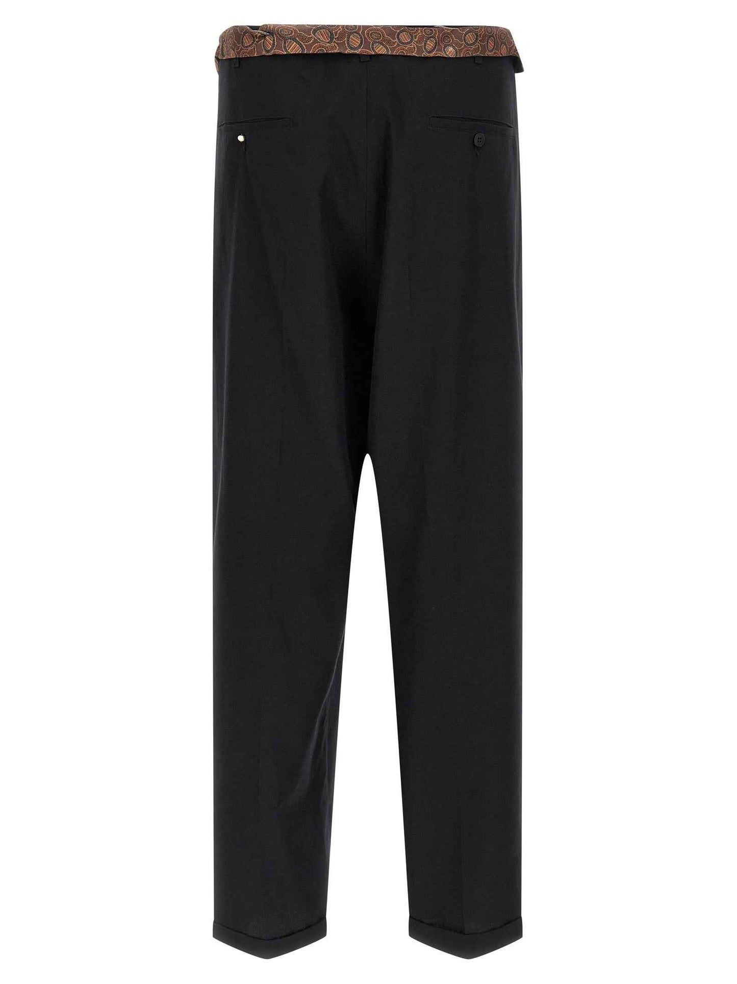 Black Cotton Casual Pants