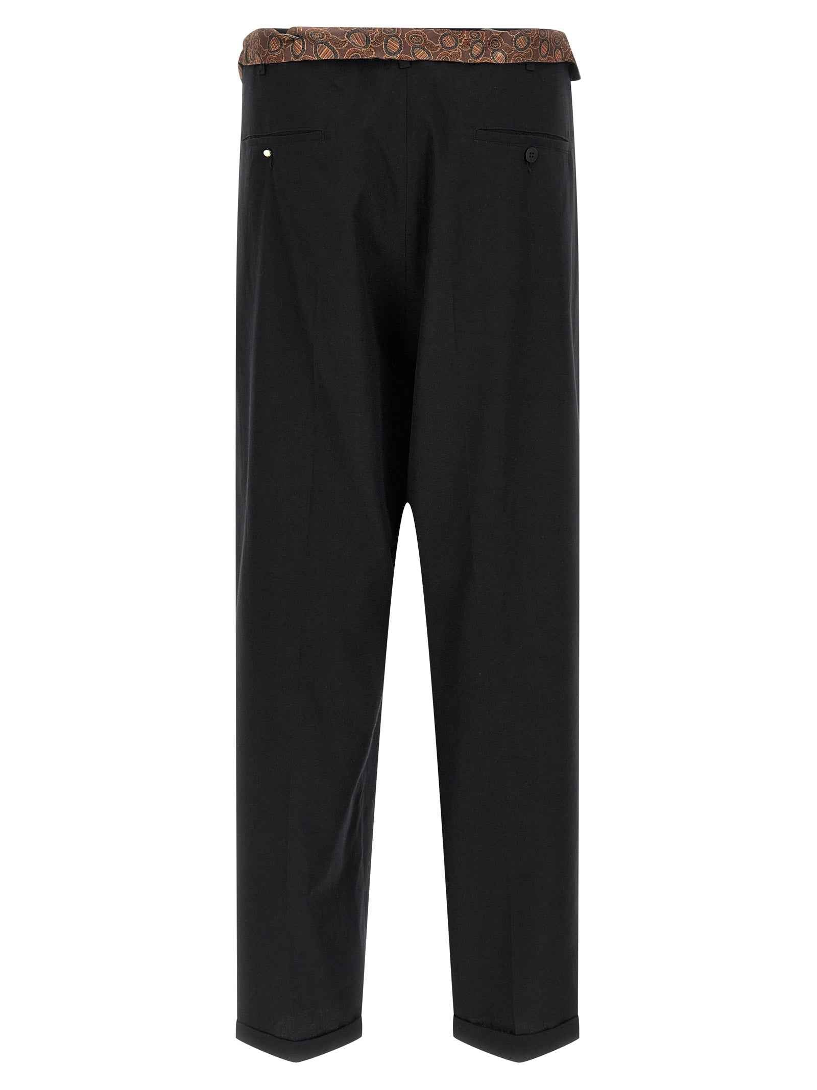 Black Cotton Casual Pants