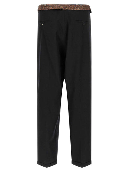 Black Cotton Casual Pants