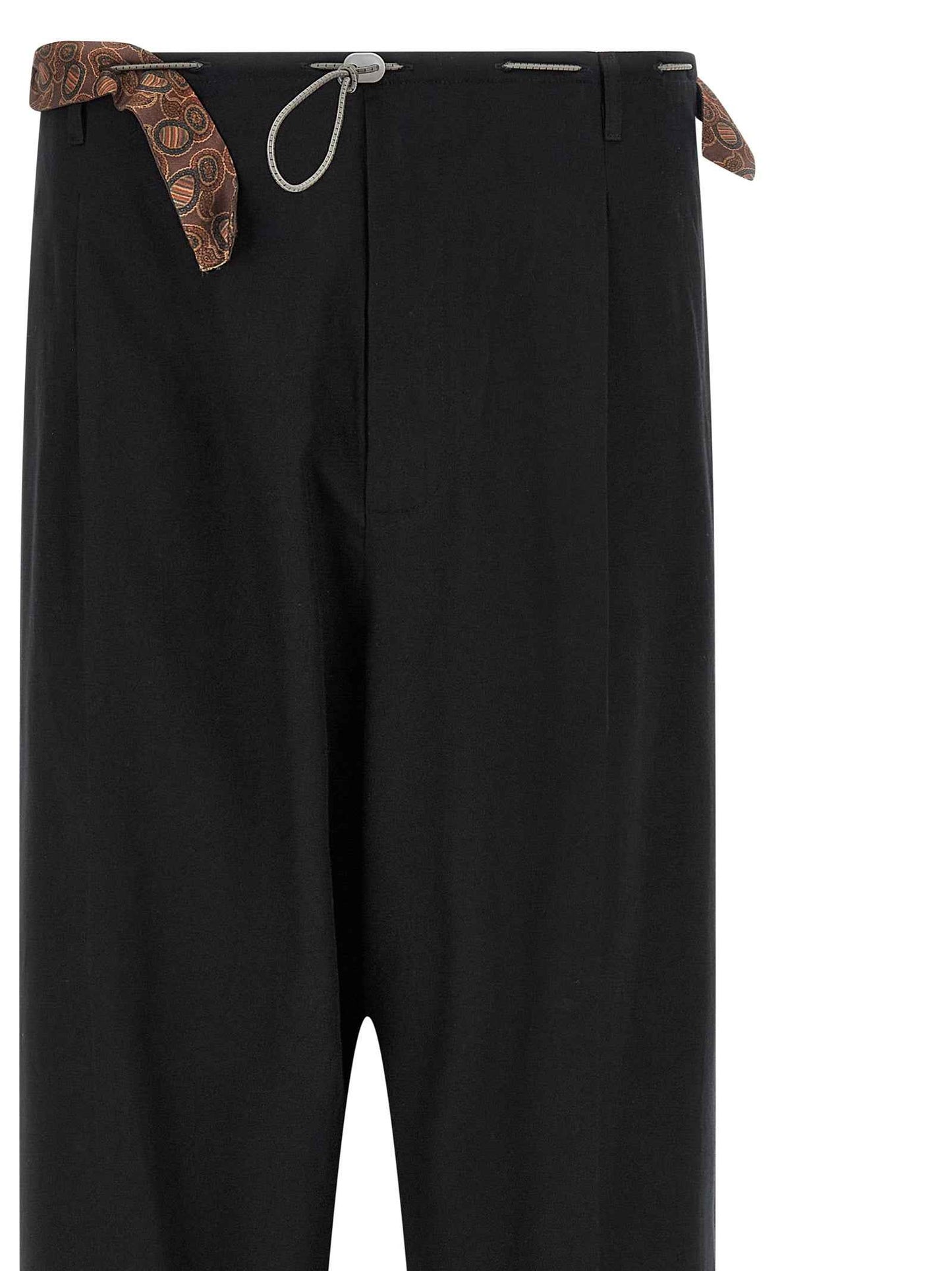 Black Cotton Casual Pants