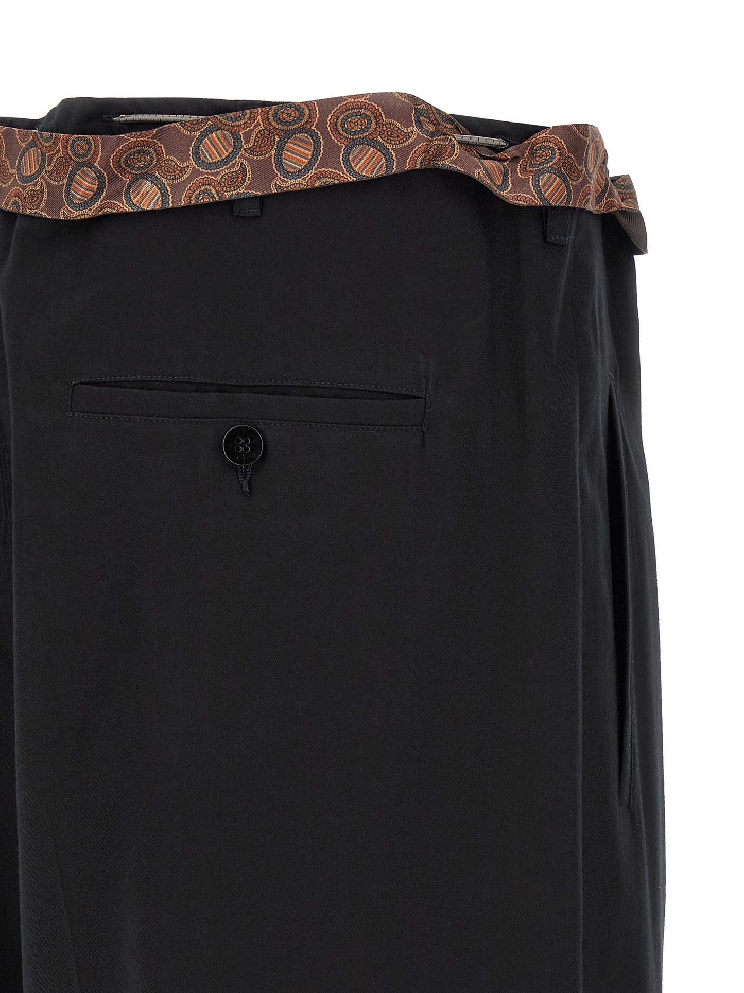 Black Cotton Casual Pants