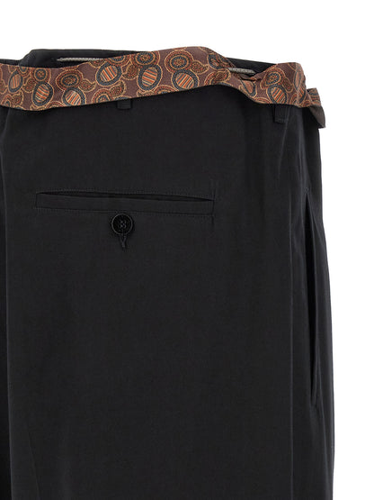 Black Cotton Casual Pants