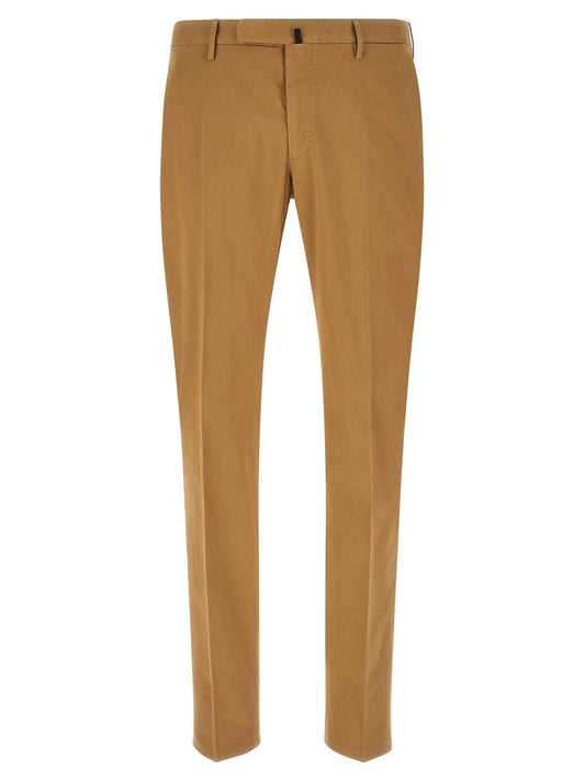 Brown Cotton Casual Pants