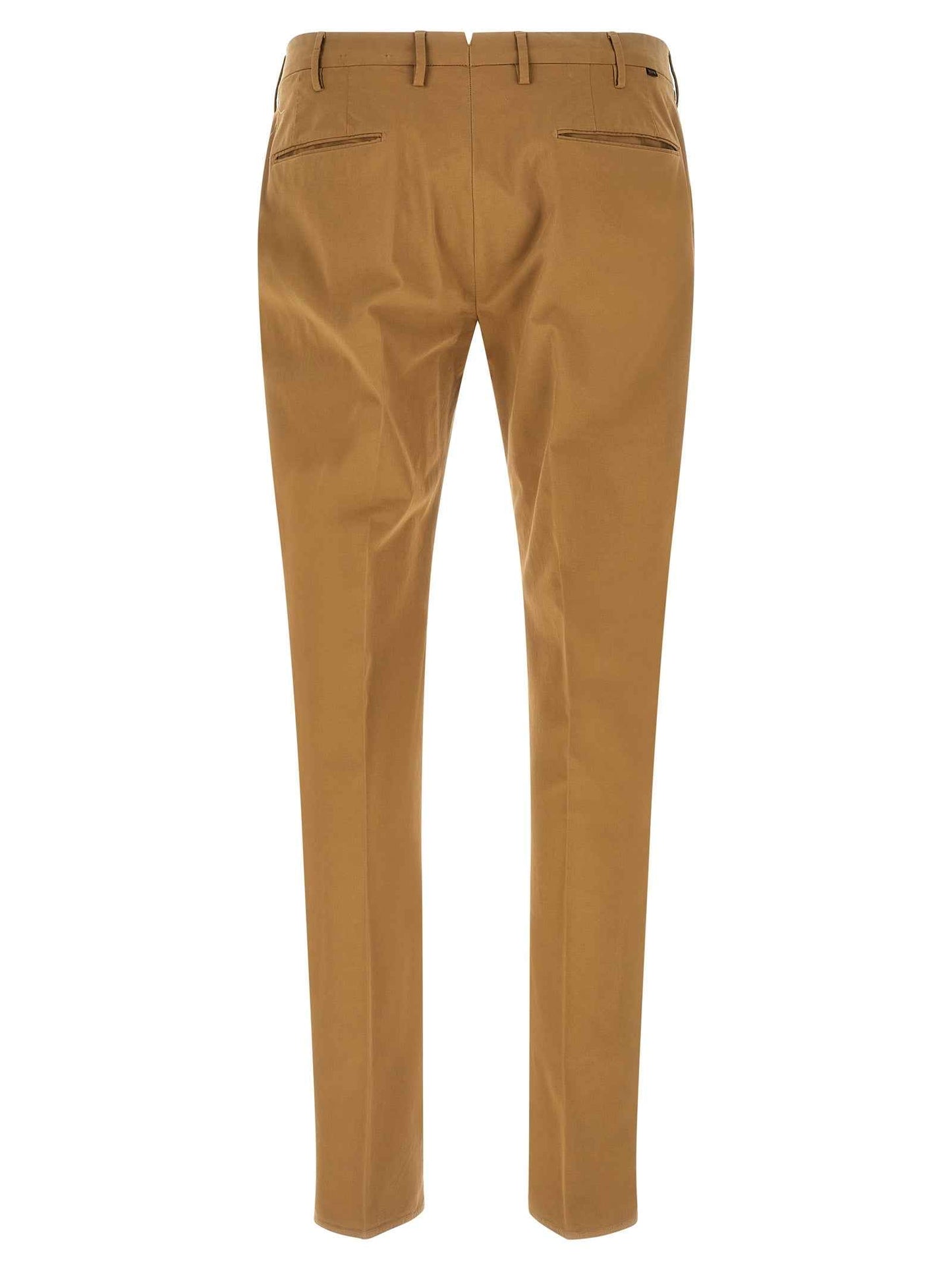 Brown Cotton Casual Pants