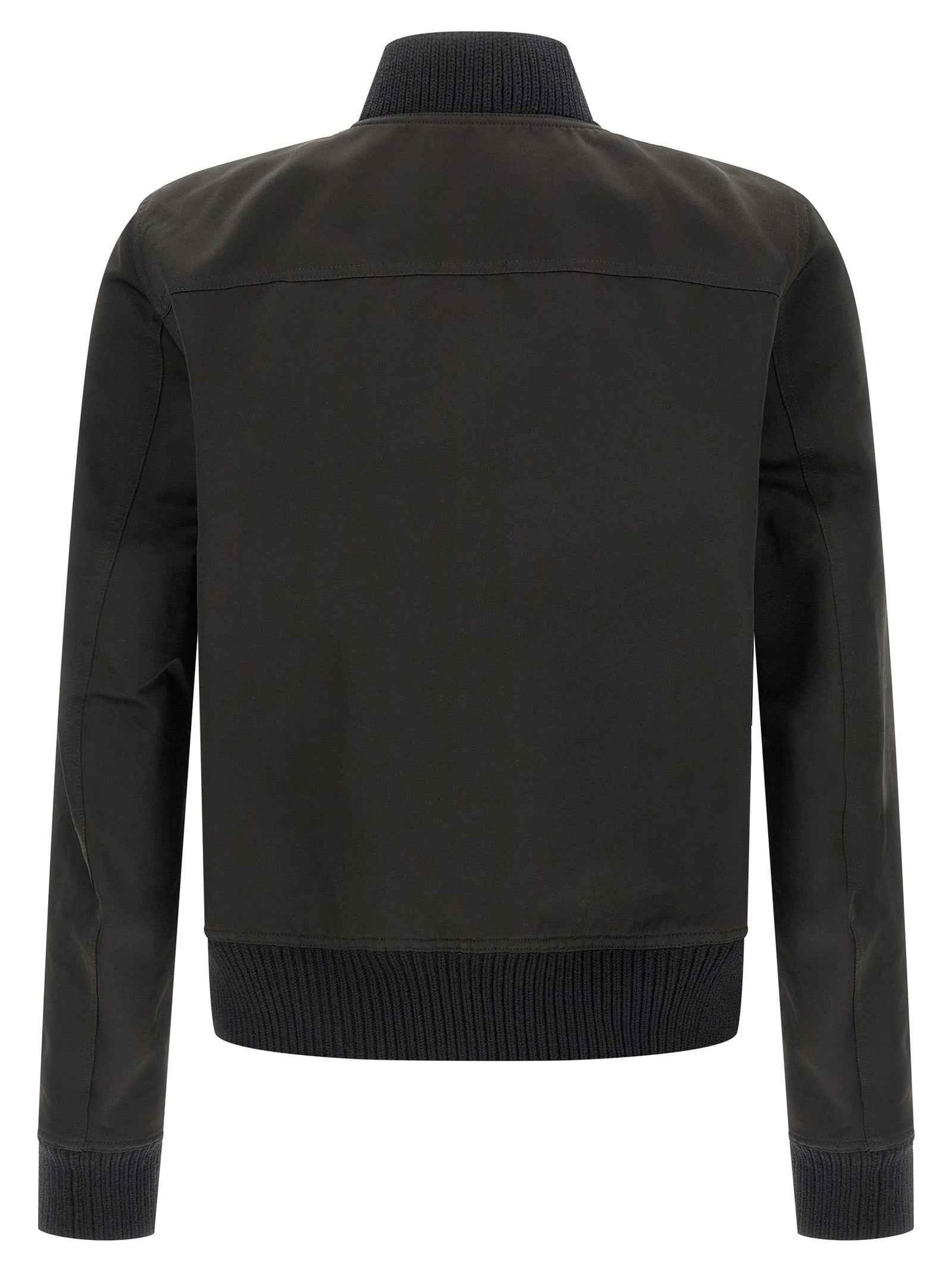 Black Polyester Bomber