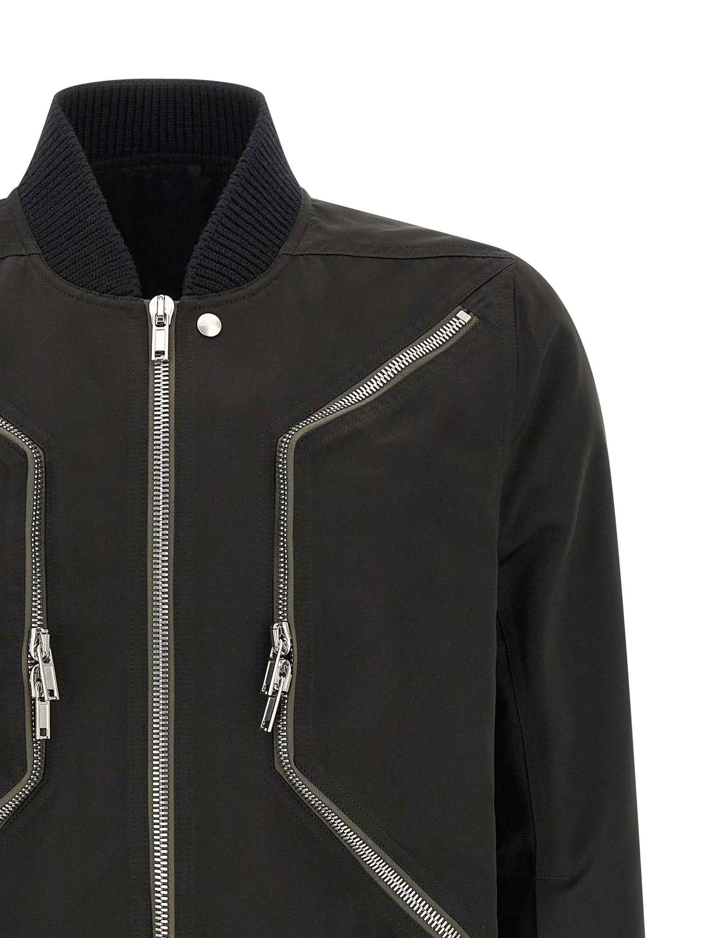 Black Polyester Bomber