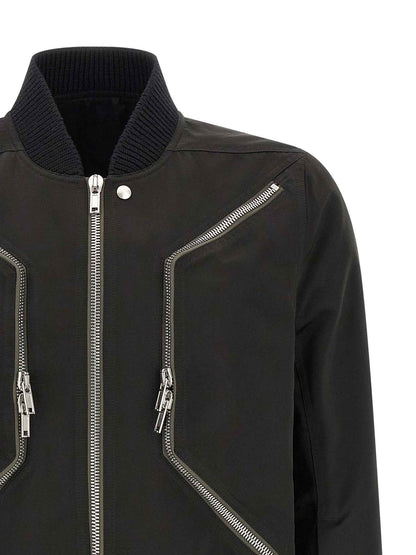 Black Polyester Bomber