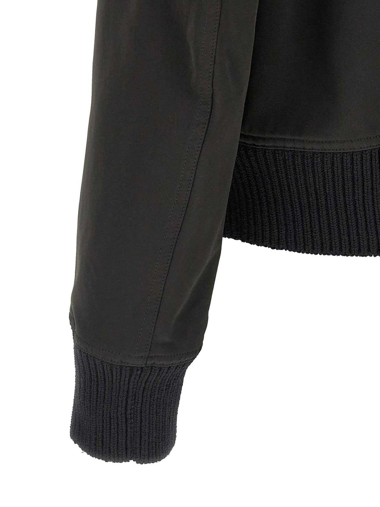 Black Polyester Bomber