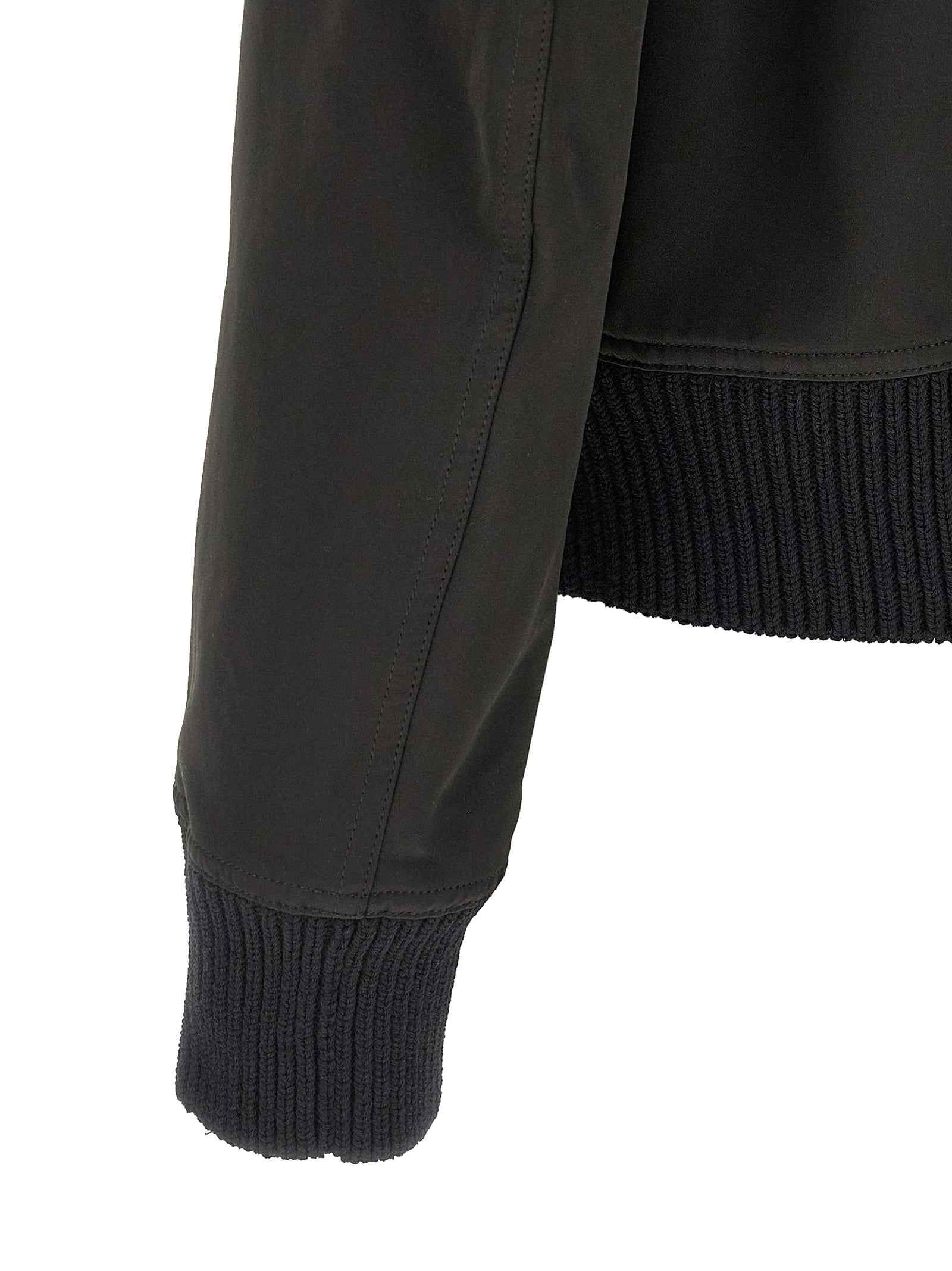 Black Polyester Bomber