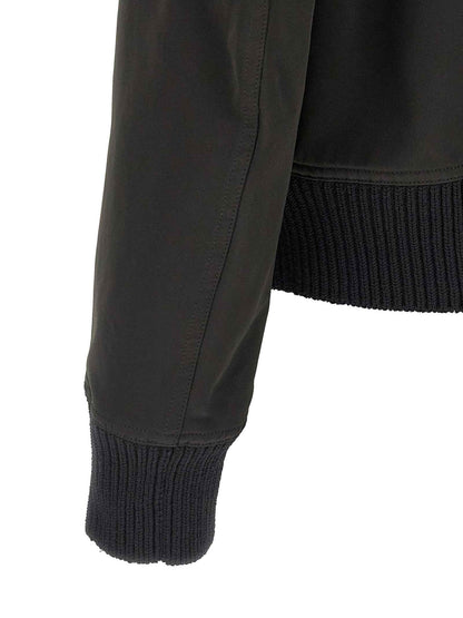 Black Polyester Bomber
