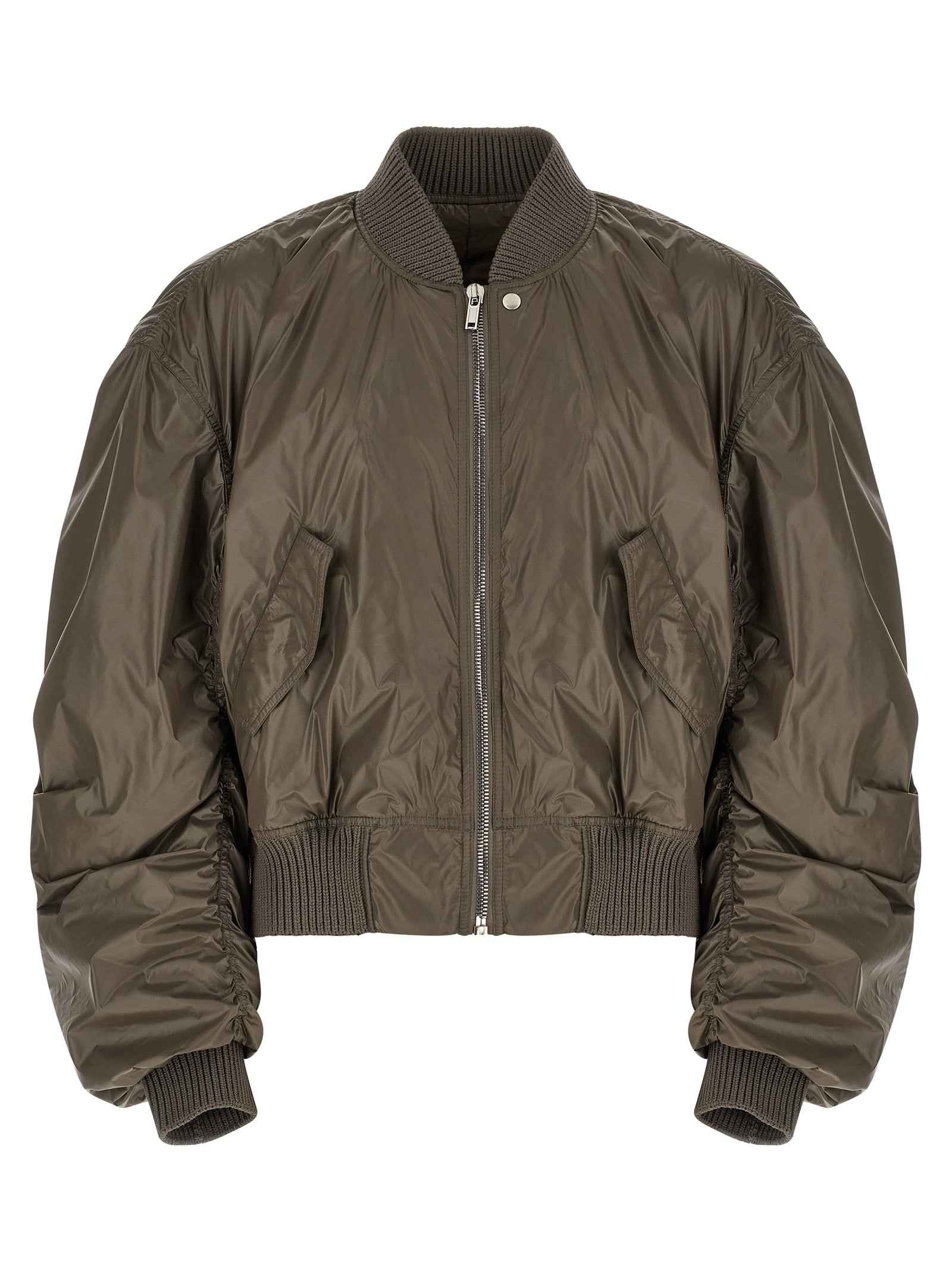 Gray Nylon Bomber