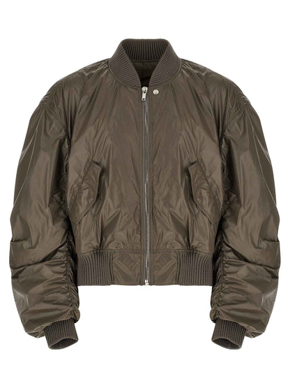 Gray Nylon Bomber