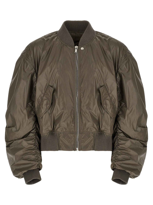 Gray Nylon Bomber