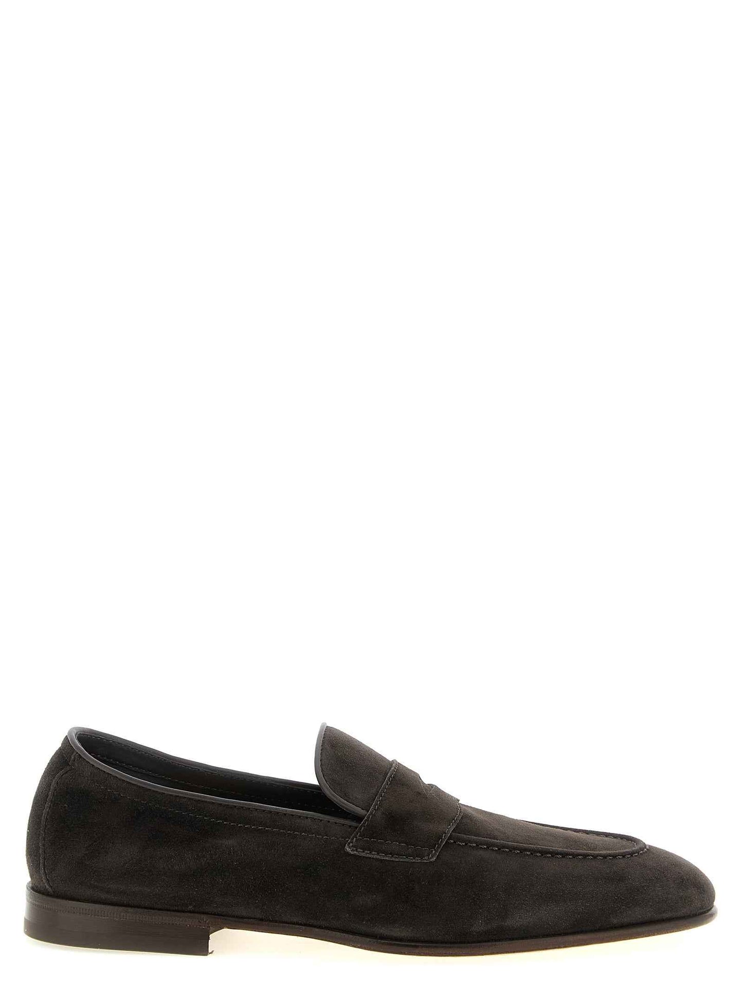 Brown Calfskin Slip-On Loafers
