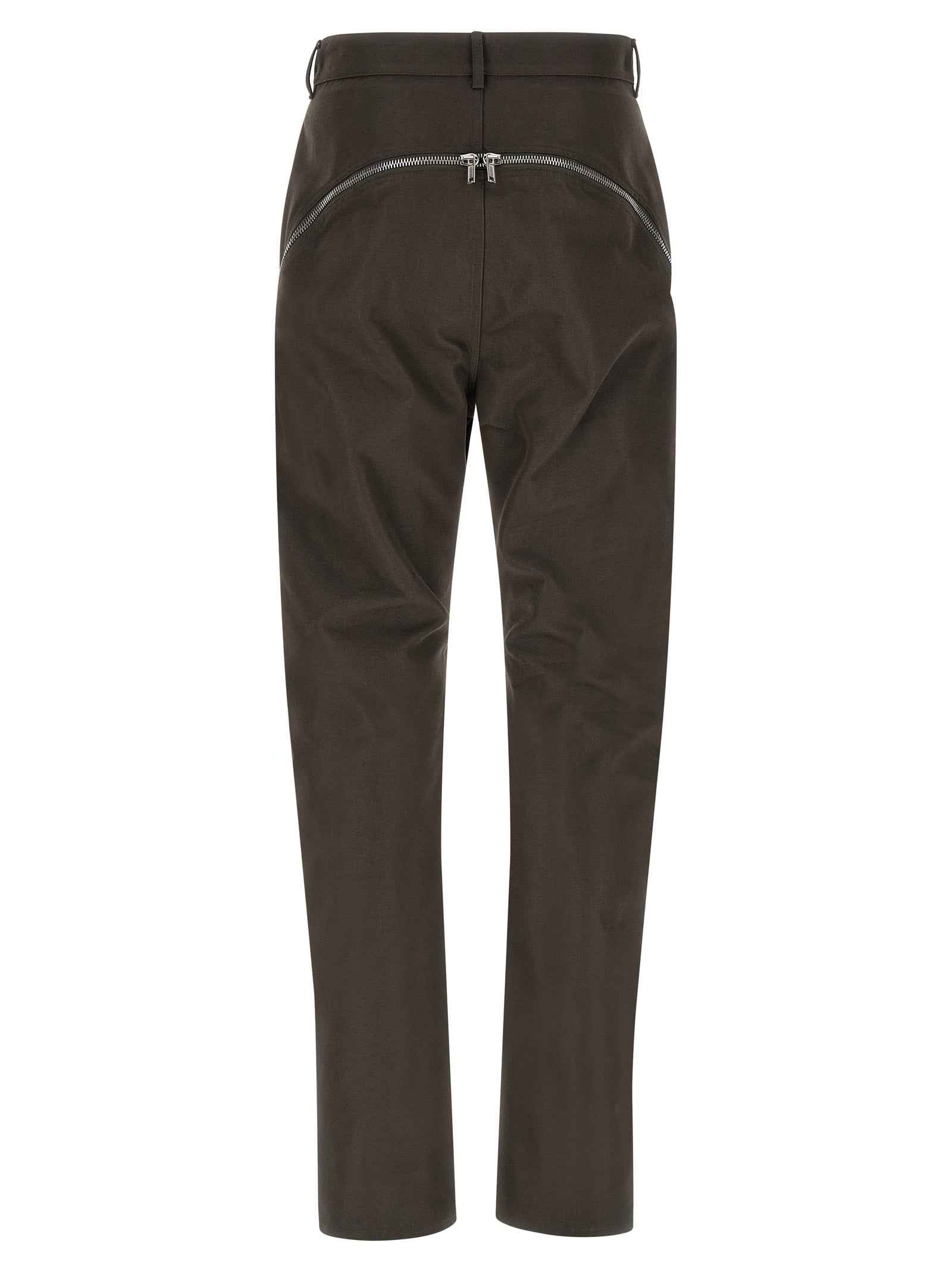 Brown Cotton Casual Pants