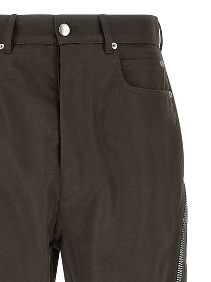 Brown Cotton Casual Pants