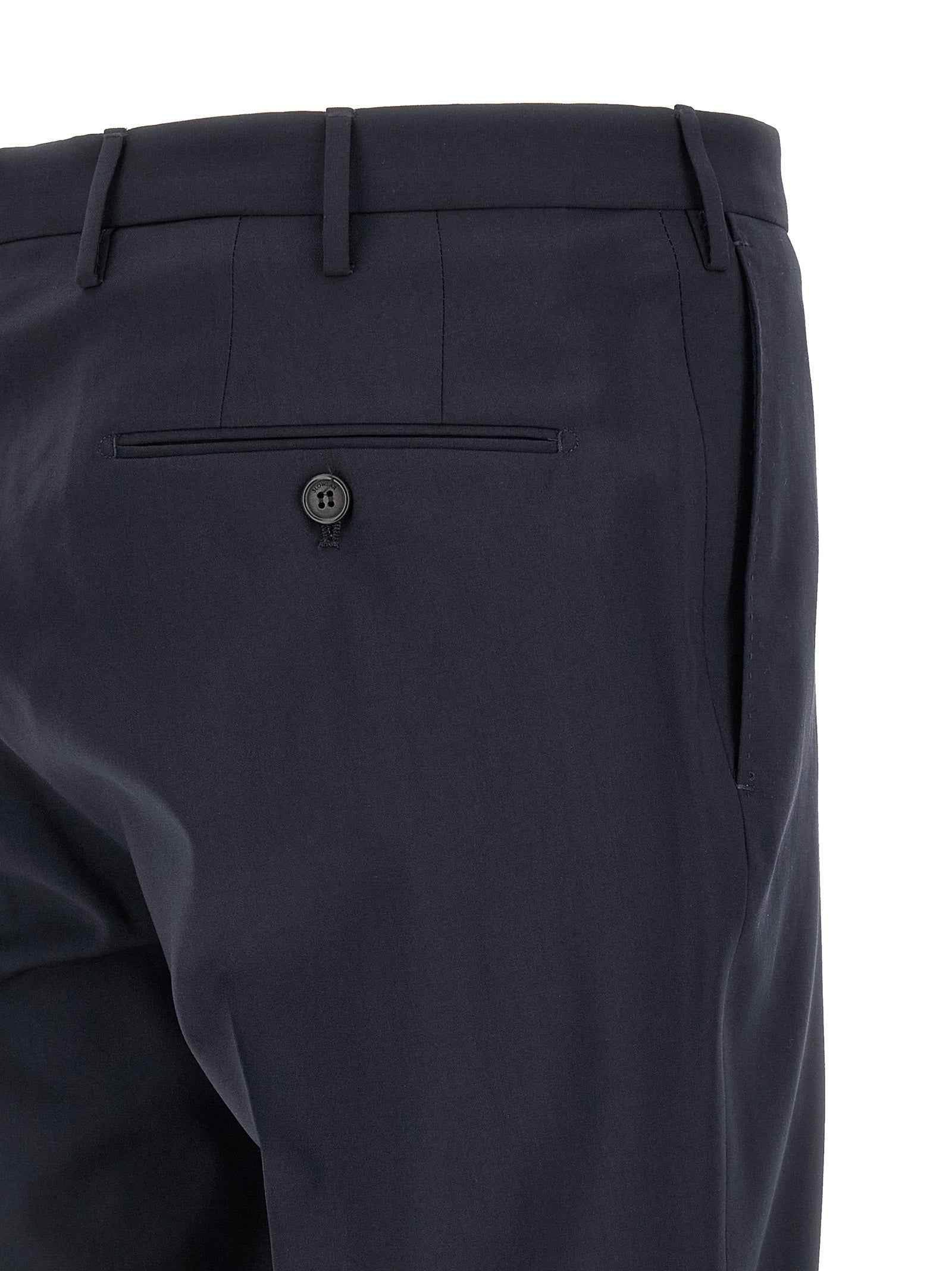 Blue Virgin Wool Dress Pants