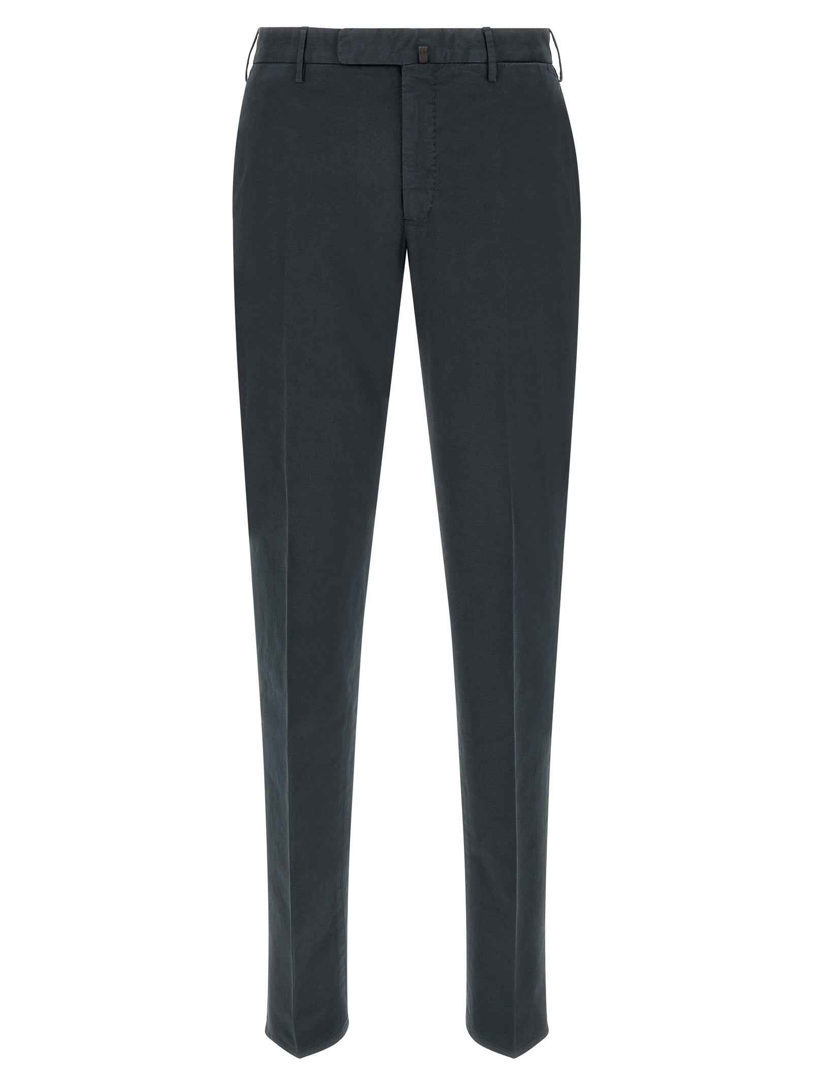 Blue Cotton Casual Pants