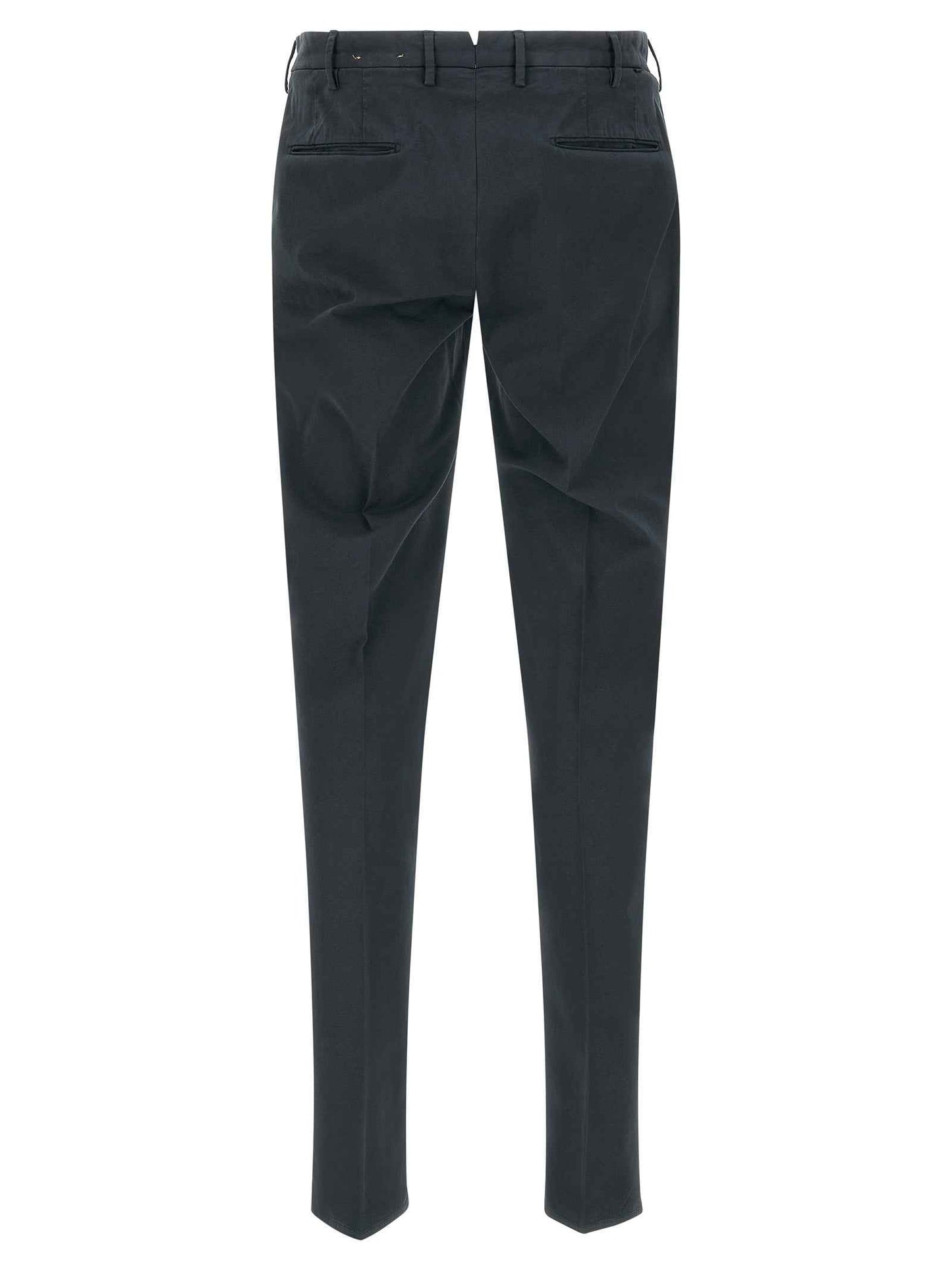 Blue Cotton Casual Pants