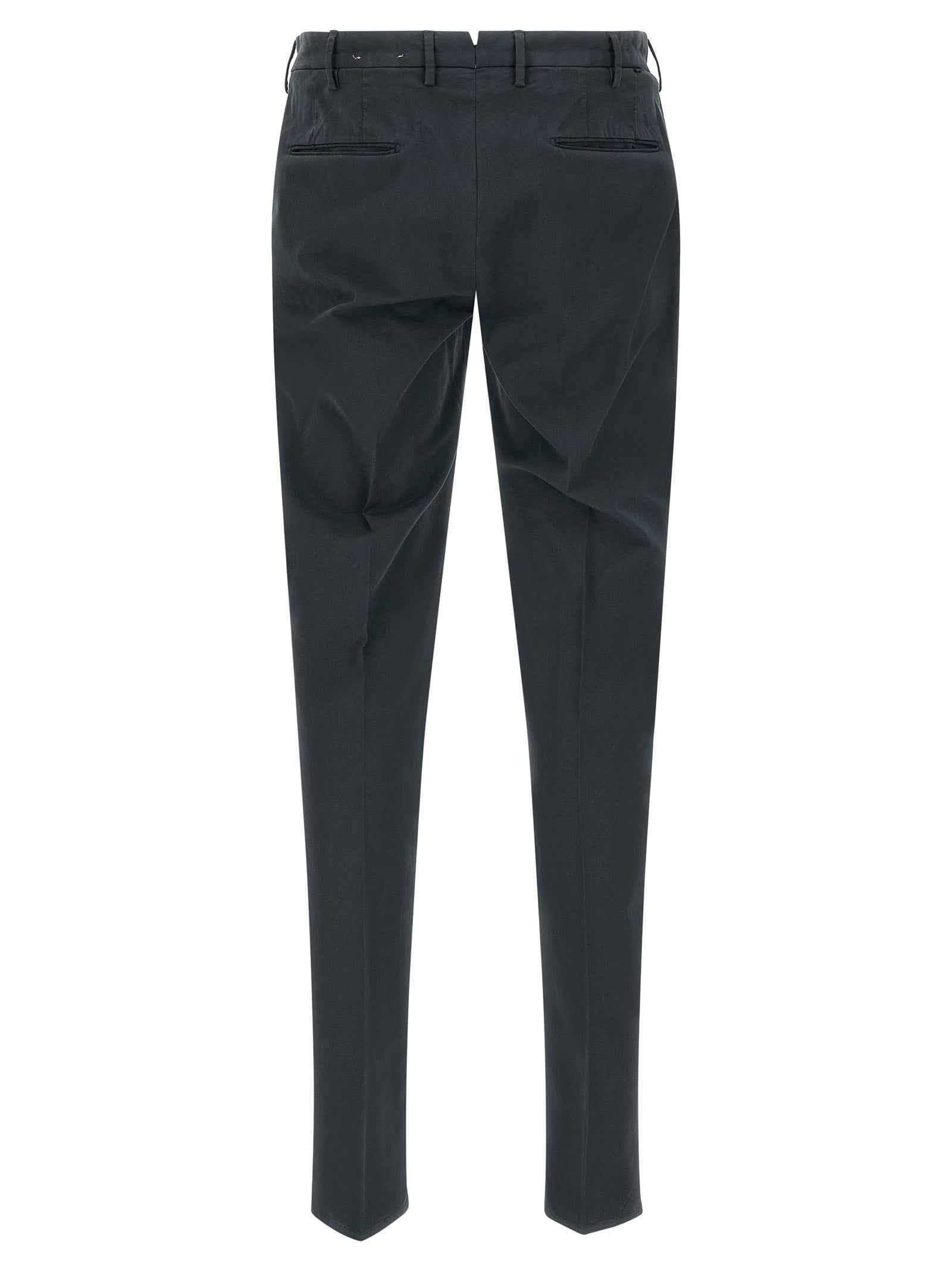 Blue Cotton Casual Pants