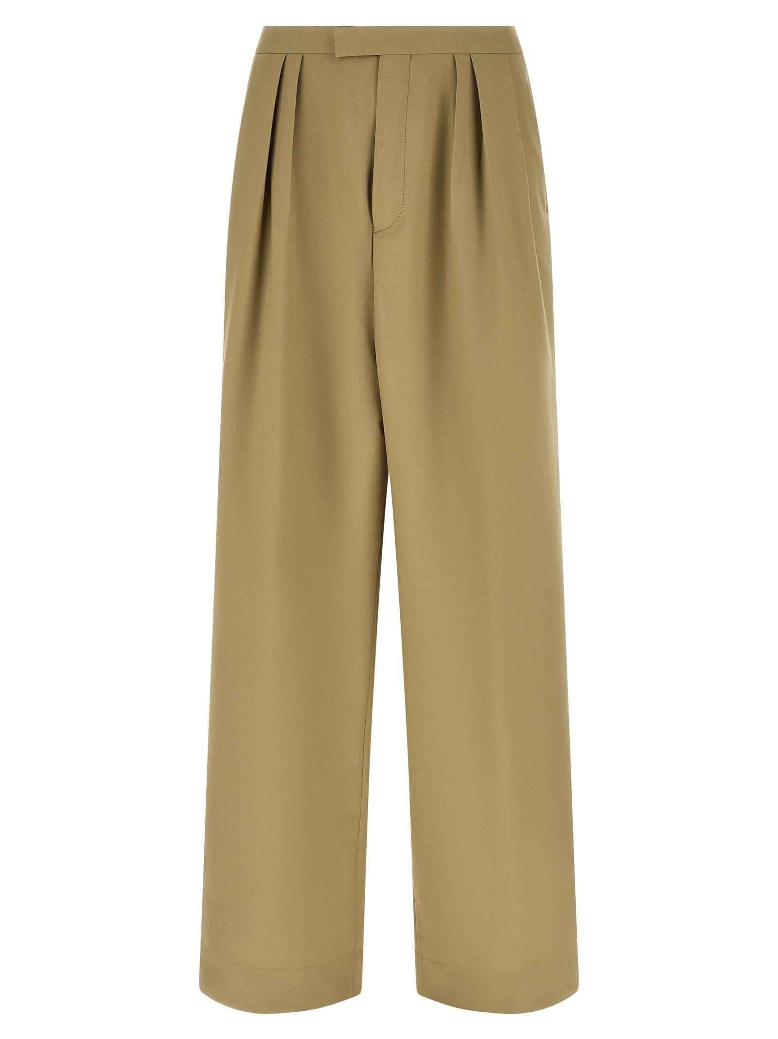 Bicolor Wool Casual Pants
