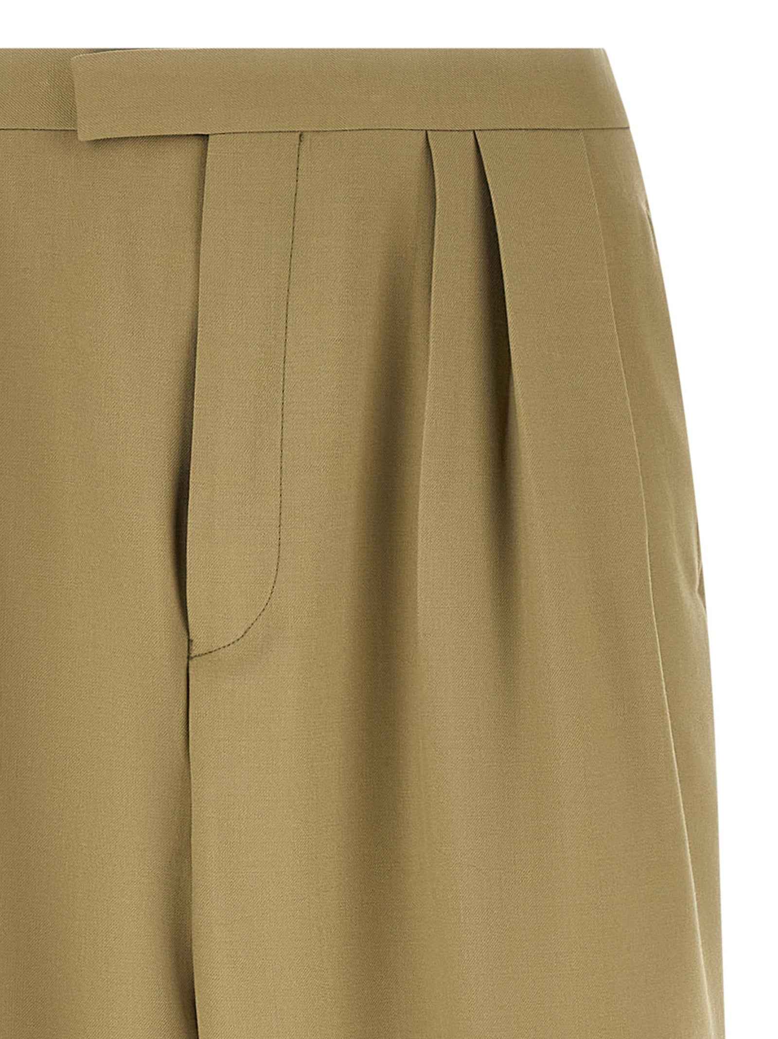Bicolor Wool Casual Pants