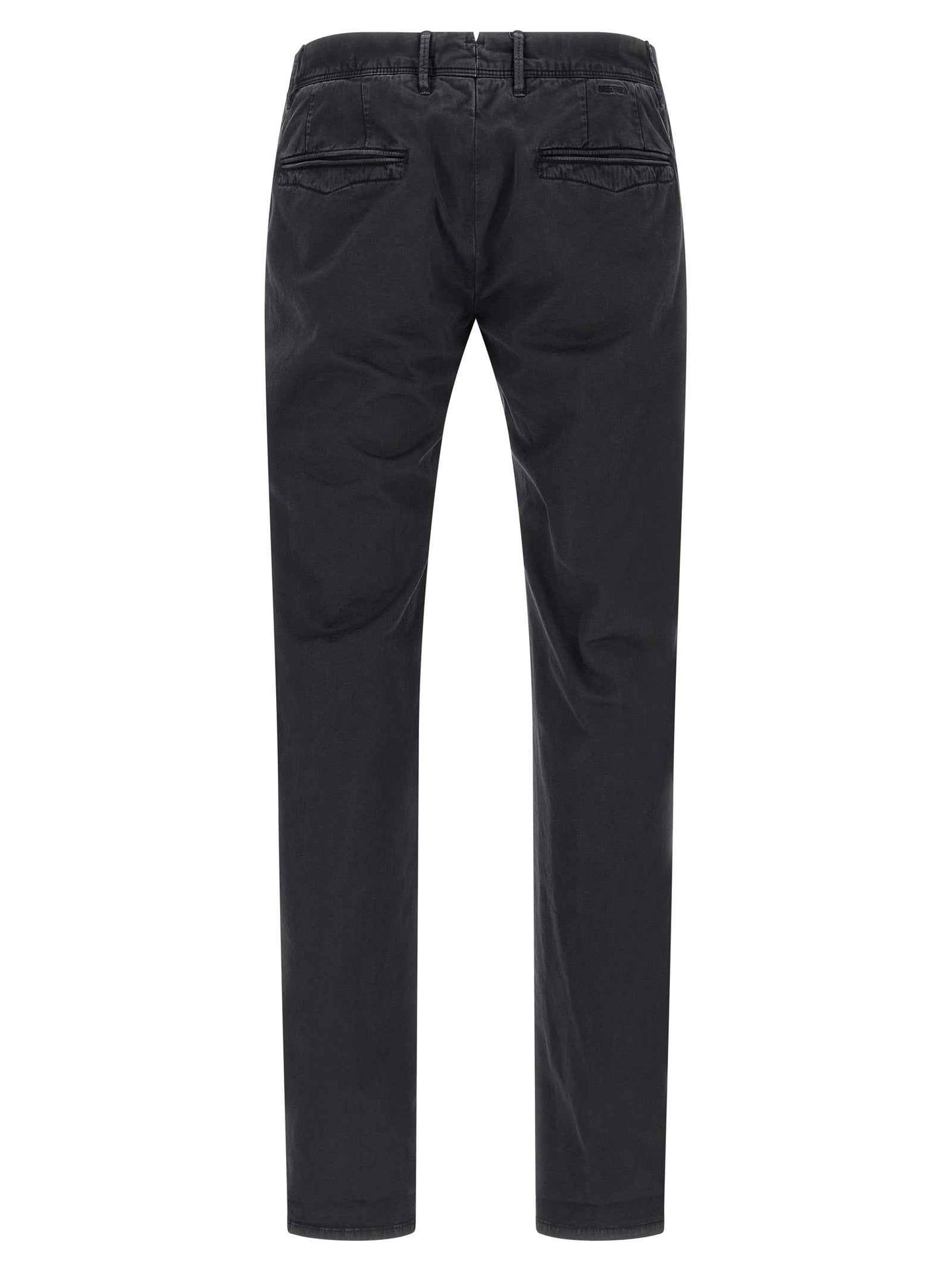 Blue Cotton Casual Pants