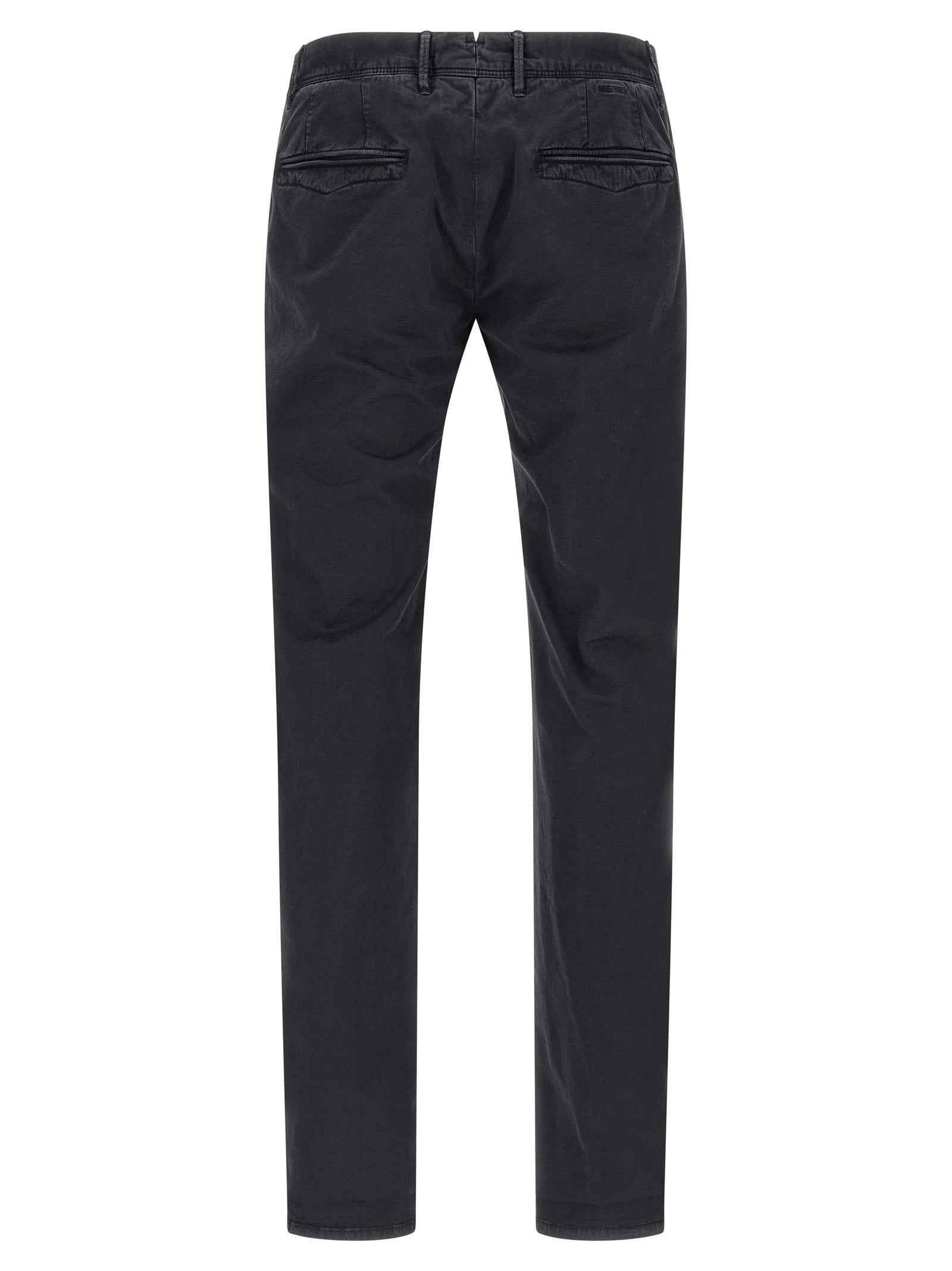Blue Cotton Casual Pants