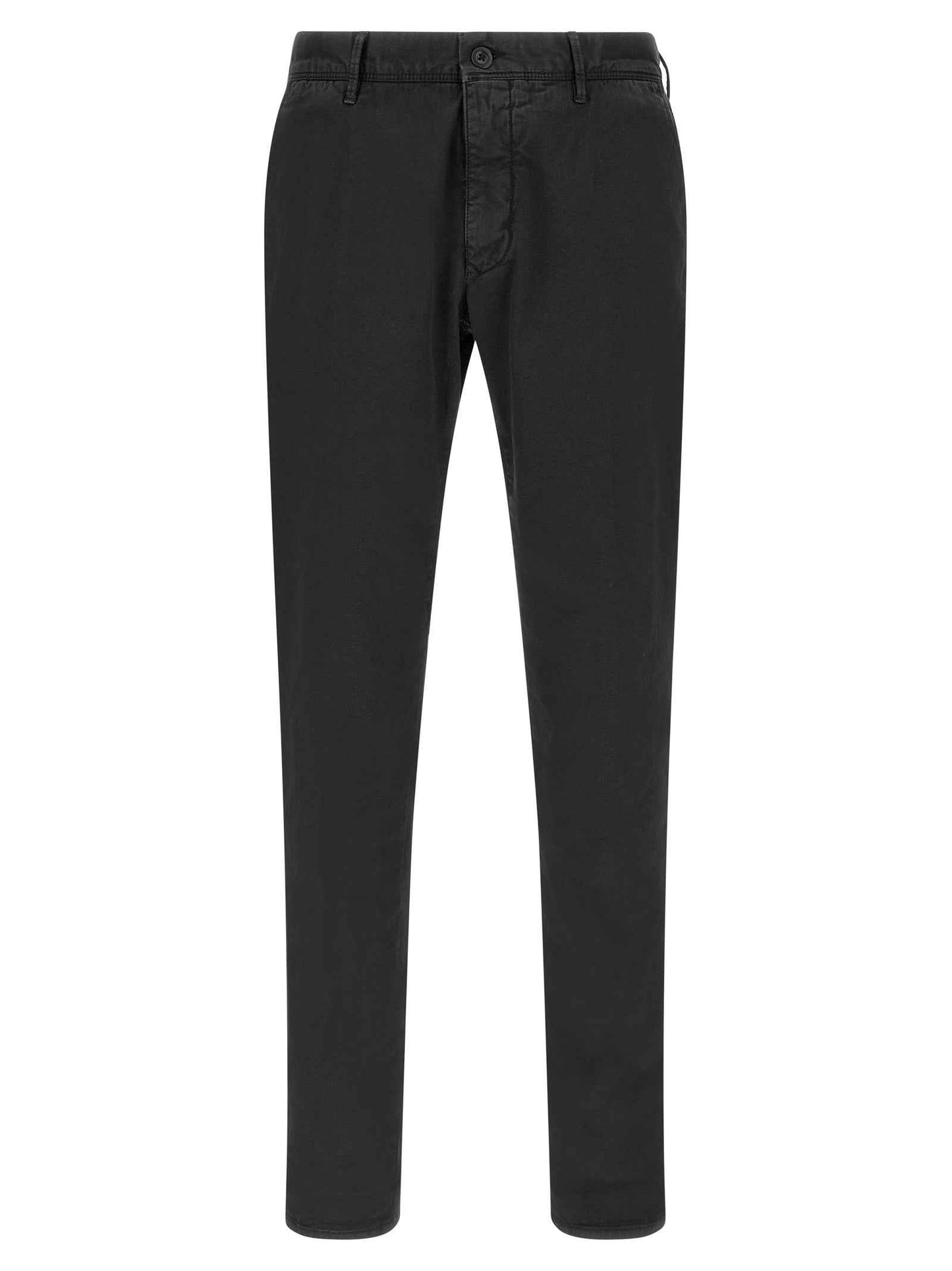 Black Cotton Casual Pants