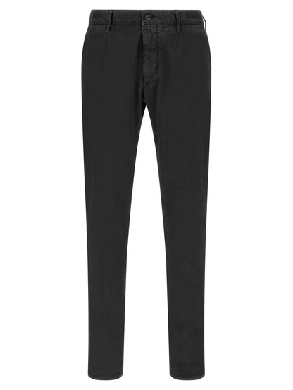 Black Cotton Casual Pants