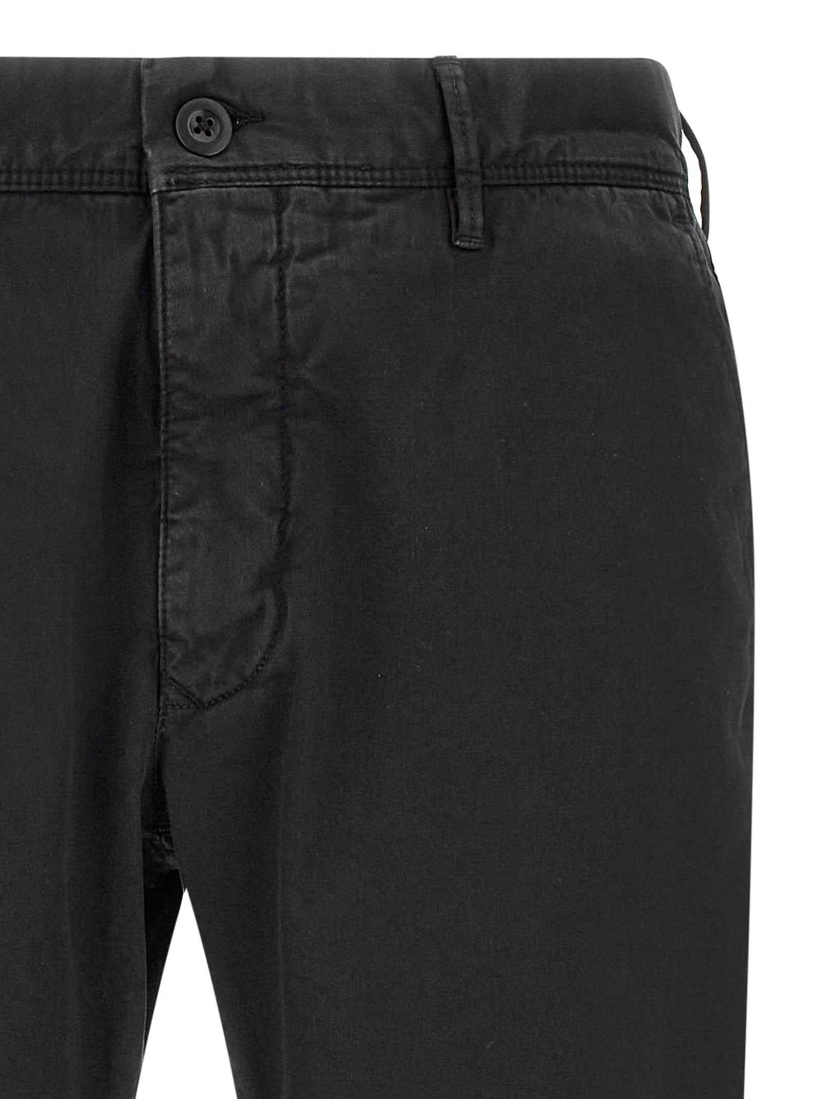 Black Cotton Casual Pants