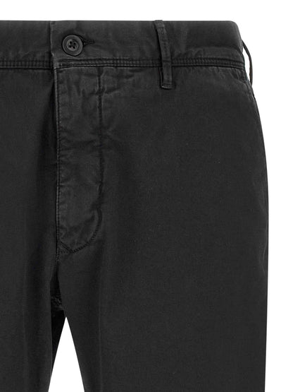 Black Cotton Casual Pants