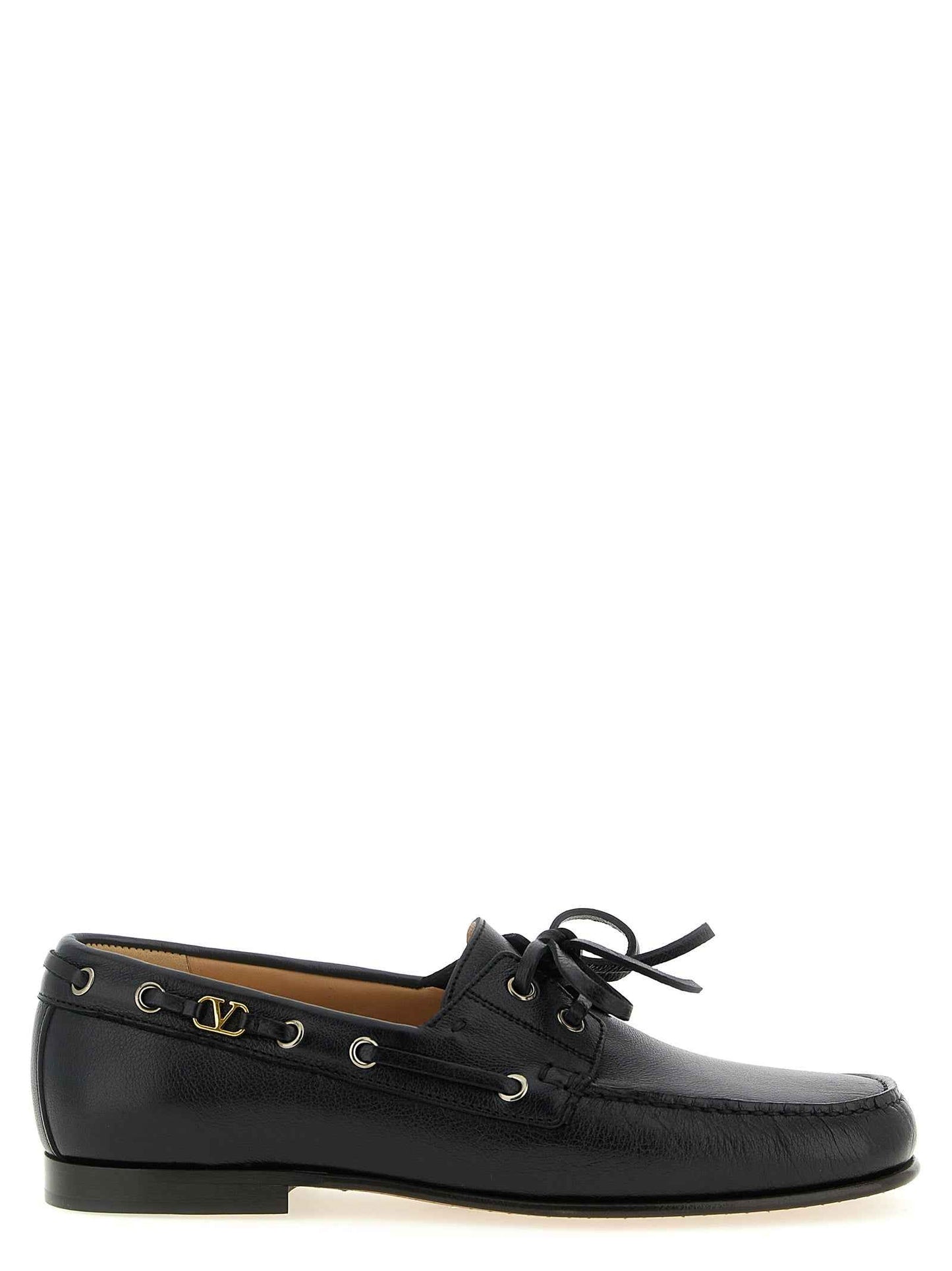 Black Buffalo Leather Slip-On Loafers
