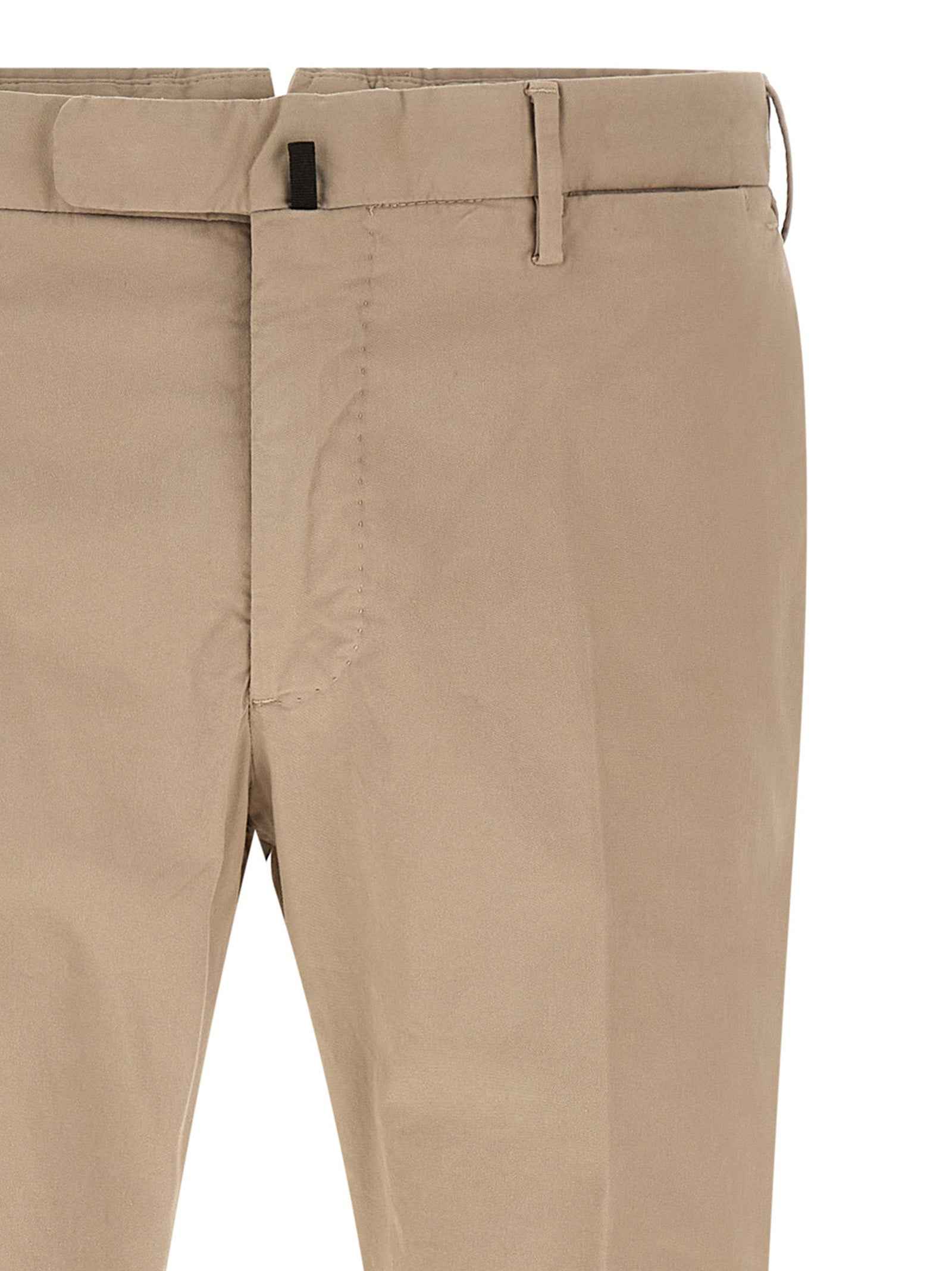 Beige Cotton Casual Pants
