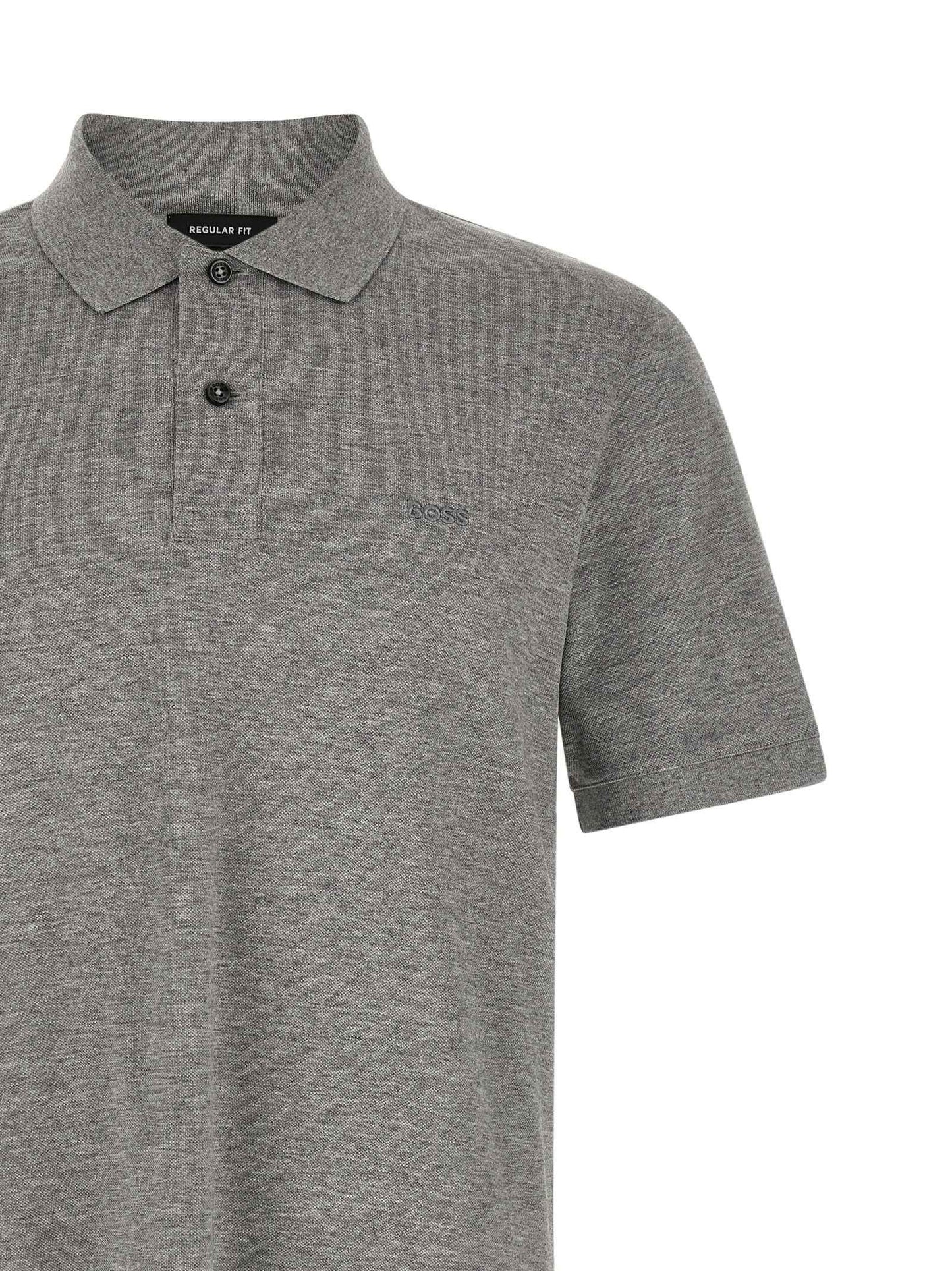 Gray Cotton Polo Shirt