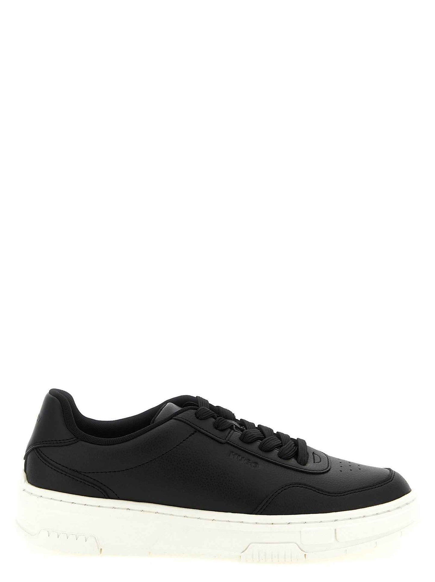Black Polyester Low Top Sneakers