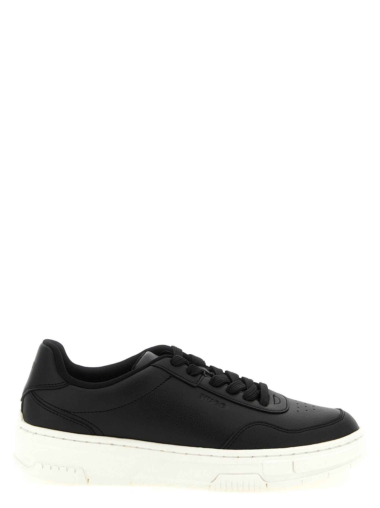 Black Polyester Low Top Sneakers