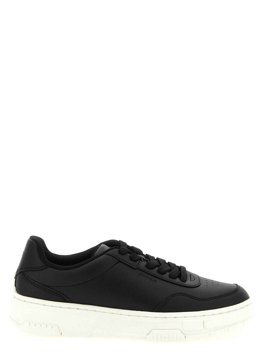 Black Polyester Low Top Sneakers