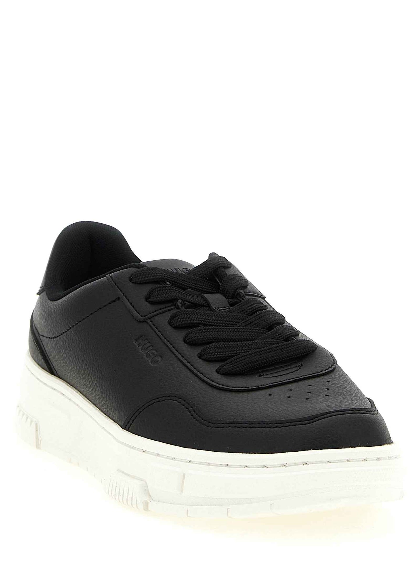 Black Polyester Low Top Sneakers