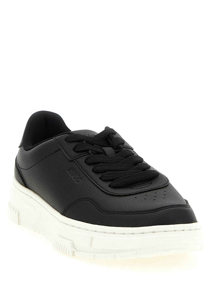 Black Polyester Low Top Sneakers