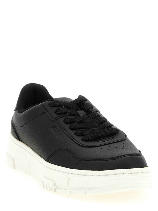 Black Polyester Low Top Sneakers