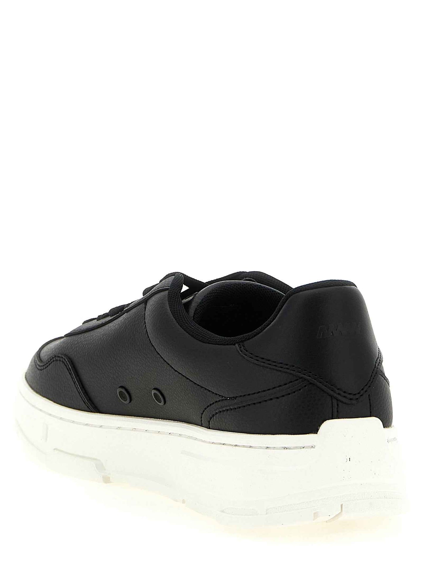 Black Polyester Low Top Sneakers