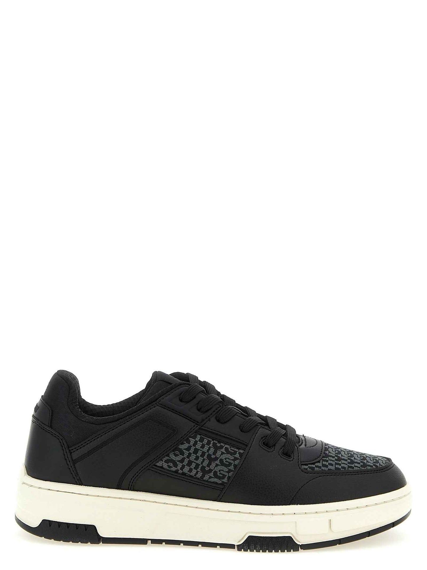 Black Polyester Low Top Sneakers