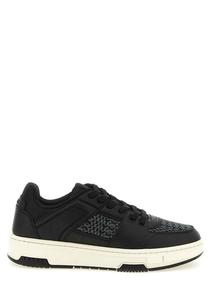 Black Polyester Low Top Sneakers